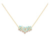 Jane Taylor Round Floral Trio Necklace with Opal