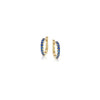 Jane Taylor Slim Huggie Hoop Earring in Blue Sapphire