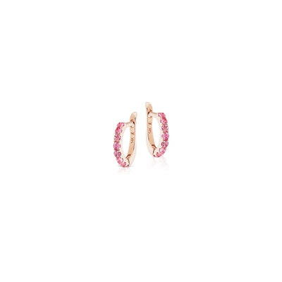 Slim huggie earrings in pink spinel in rose gold Jane Taylor